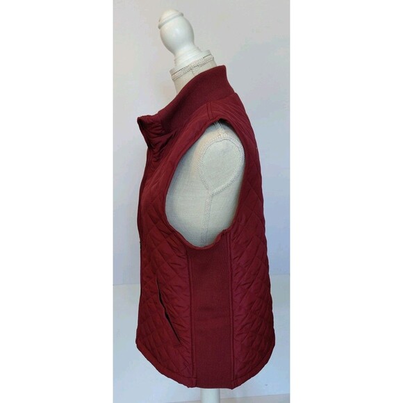 NWT Bienzoe Size L Burgundy Light-weight Quilted Full Zip Vest - Picture 3 of 9